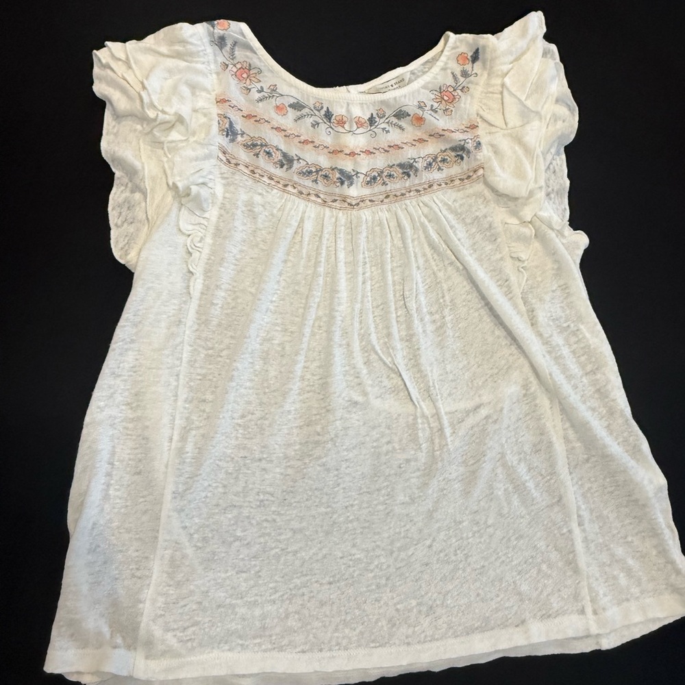 Lucky Brand White and Gray Knit Top